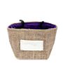 Natural Jute Cotton Gift Bag - Lavender Lining - Small