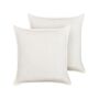 Set Of 2 Scatter Cushions White 45 X 45 Cm Decorative Throw Pillows Removable Covers Zipper Closure Basic