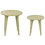 Nest Of 2 Side Tables Light Green Mango Wood End Bedside Table Handmade Distressed Effect Vintage Style