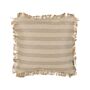 Decorative Cushion Beige Jute 45 X 45 Cm Woven Removable With Zipper Fringe Edge