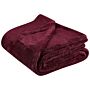 Blanket Burgundy Faux Fur 125 X 150 Cm Teddy Bear Soft Fluffy Decorative Throw Cover