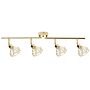 Ceiling Lamp Gold Metal 4 Light Cage Shades Adjustable Arms