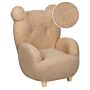 Animal Armchair Light Brown Polyester Upholstery Nursery Furniture Seat For Children Modern Design Bear Shape