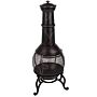 Fire Vida Black And Gold Steel Chimnea, Large