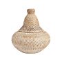 Basket Natural Rattan Painted 25 Cm Height Home Storage With Lid Boho Rustic Decor Painted