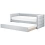 Trundle Bed Frame Light Grey Velvet Eu Velvet Single Size 3ft Slatted Frame Tufted