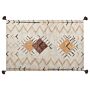 Area Rug Beige Cotton 140 X 200 Cm Rectangular With Tassels Geometric Pattern Boho Oriental Style