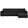 Corner Sofa Bed Graphite Grey Tufted Fabric Modern L-shaped Modular 4 Seater Left Hand Chaise Longue