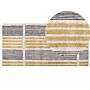 Area Rug Yellow And Black Cotton 80 X 150 Cm Flat Weave Jacquard Woven Striped Pattern