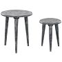 Nest Of 2 Side Tables Grey Mango Wood End Bedside Table Handmade Distressed Effect Vintage Style