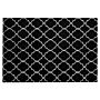 Rug Black With Silver Quatrefoil Pattern Viscose With Cotton 140 X 200 Cm Style