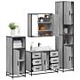 Vidaxl 4 Piece Bathroom Furniture Set Grey Sonoma Engineered Wood