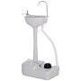 Outsunny Hdpe Outdoor Soap Dispending Sink W/ Towel Holder White