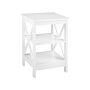 Side Table White 2 Tier Storage Shelved