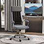 Vinsetto Office Chair Linen-feel Mesh Fabric High Back Swivel Computer Task Desk Chair For Home With Arm, Wheels, Grey