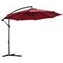 Outsunny 3 Meter Cantilever Umbrella Garden Banana Parasol Patio Hanging Sun Shade Wine Red