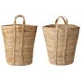 Set Of 2 Storage Baskets Jute Natural 30 Cm Laundry Bins Containers