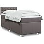 Vidaxl Box Spring Bed With Mattress Grey 90x190 Cm Faux Leather