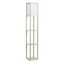 Homcom 4-tier Floor Lamp, Floor Light With Storage Shelf, Reading Standing Lamp, Oak