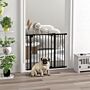 Pawhut Metal 74-94cm Wide Adjustable Dog Gate Black