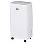 Homcom 12l/day Portable Dehumidifier For Home W/ 24h Timer, Humidity Display, 2 Speed Modes, 2500ml Electric Air Dehumidifier W/ Four Wheels, White