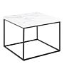 Barossa Coffee Table With White Marble Effect Top & Black Steel Base 60cm