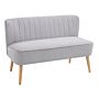 Homcom Modern Velvet Double Seat Sofa W/ Wood Frame Foam Padding High Back Soft Comfortable Compact Couch Grey