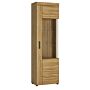 Cortina Tall Glazed Display Cabinet (rh) In Grandson Oak