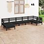 Vidaxl 7 Piece Garden Lounge Set Solid Wood Pine Black