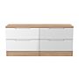 Milan 4 Drawer Bed Box In White & Bardolino Oak