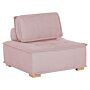 1-seat Section Pink Polyester Solid Wood Legs Tufted Seat Removable Cushion Cover