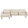 Corner Sofa Light Beige Velvet Fabric Black Legs