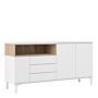 Sideboard 3 Drawers 3 Doors In White And Oak