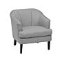 Armchair Grey Fabric Club Chair Nail Head Trim Wooden Legs