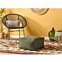 Pouffe Olive Green Eps Beads Filling Solid Pattern Square Boho Modern Fabric Footstool