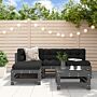 Vidaxl 5 Piece Garden Lounge Set Grey Solid Wood Pine