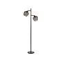 Floor Lamp Grey And Black Iron Base Glass Smoked Shades 2 Lighting Points Home Accessories Illumination