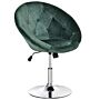 Homcom Modern Dining Height Bar Stool Velvet-touch Tufted Fabric Adjustable Height Armless Tub Chair With Swivel Seat, Green