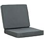 Outsunny Set Of 2 Garden Seat And Back Cushion Set, Replacement Cushions For Outdoor Furniture With Seat Cushion And Back Cushion, Dark Grey