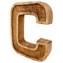 Hand Carved Wooden Embossed Letter C