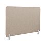 Desk Screen Dark Beige Pet Board Fabric Cover 130 X 50 Cm Acoustic Screen Modular Mounting Clamps