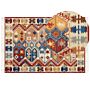 Kilim Area Rug Multicolour Wool 160 X 230 Cm Hand Woven Flat Weave Pattern With Tassels