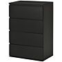 Homcom Chest Of Drawers, 4-drawer Storage Cabinets, Modern Dresser, Storage Drawer Unit