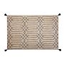 Area Rug Beige Cotton 140 X 200 Cm Rectangular With Tassels Tufted Geometric Pattern