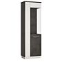 Zingaro Tall Glazed Display Cabinet (rh) In Grey And White