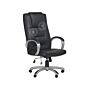 Office Chair Black Faux Leather Swivel Height Adjustable High Back Massage Function Heated Seat