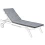 Garden Sun Lounger Cushion Grey 192 X 56 Cm With Straps