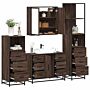 Vidaxl 4 Piece Bathroom Furniture Set Brown Oak Engineered Wood