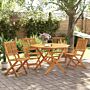 Vidaxl 5 Piece Folding Garden Dining Set Solid Wood Acacia