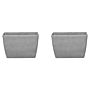 2 Plant Pot Grey Stone Flower Planters 60 X 27 X 41 Cm Modern Minimalistic